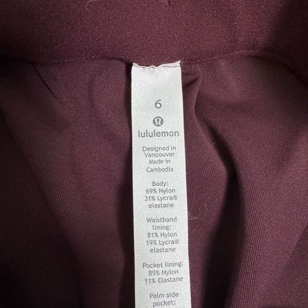 Lululemon Keep Moving Pant 7/8 High-Rise Cassis Women’s Size 6 - Picture 10 of 11